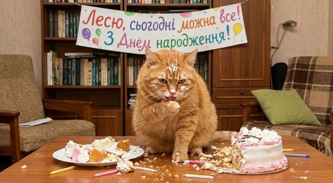 Привітання з днем народження для Лесі українською