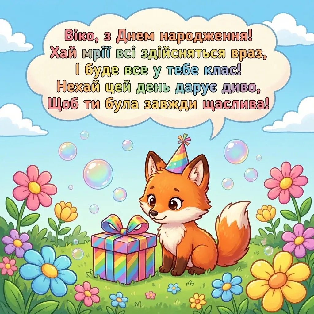 віка з днем народження картинка