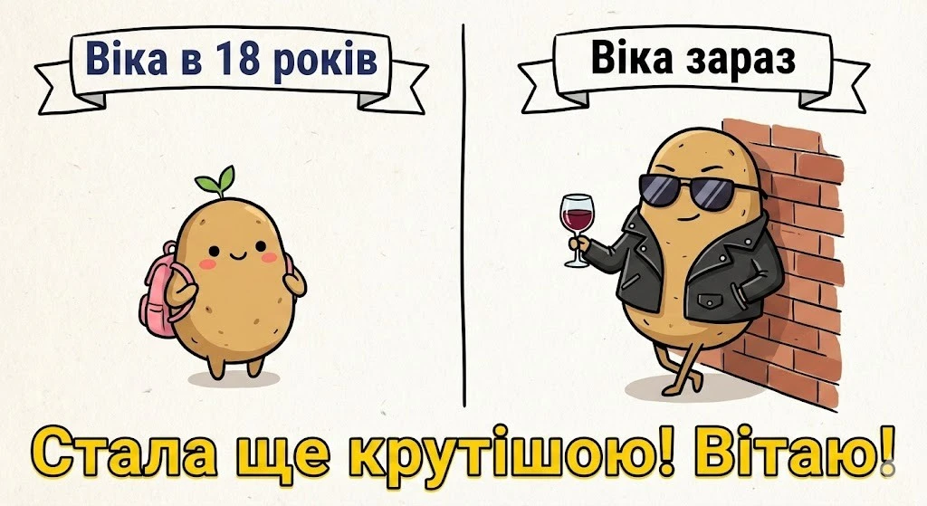 Картинка з днем народження для Віки