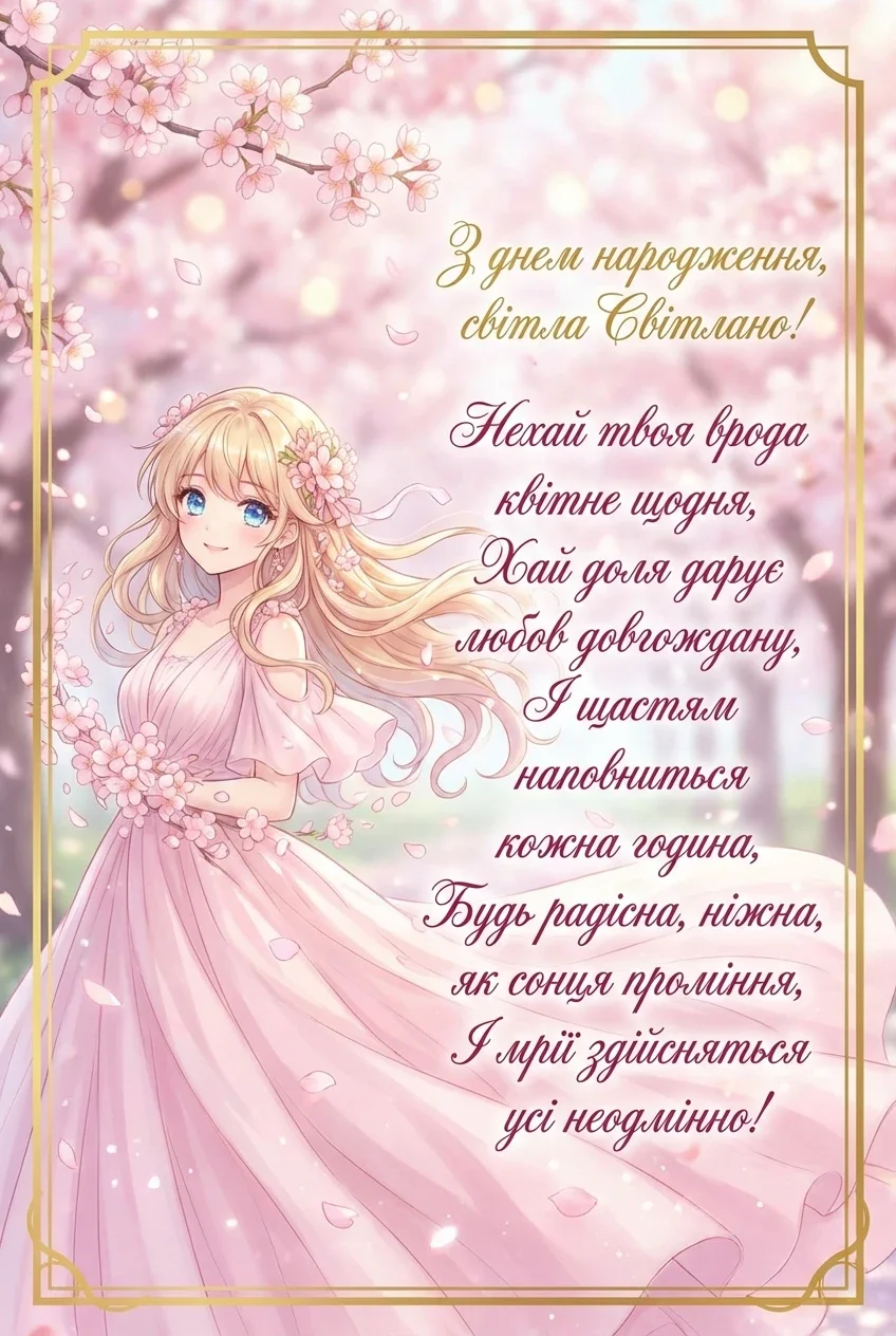 картинки з днем народження світлана