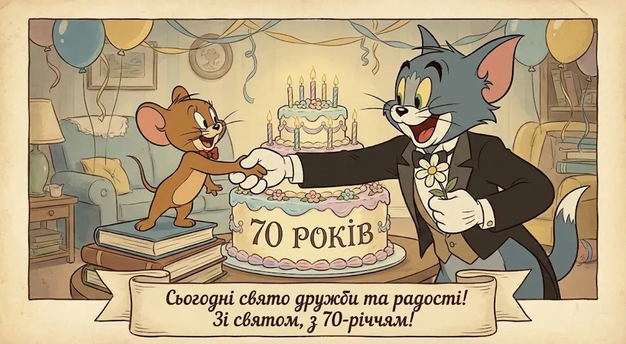 Привітання до картинки з ювілеєм 70 років жінці