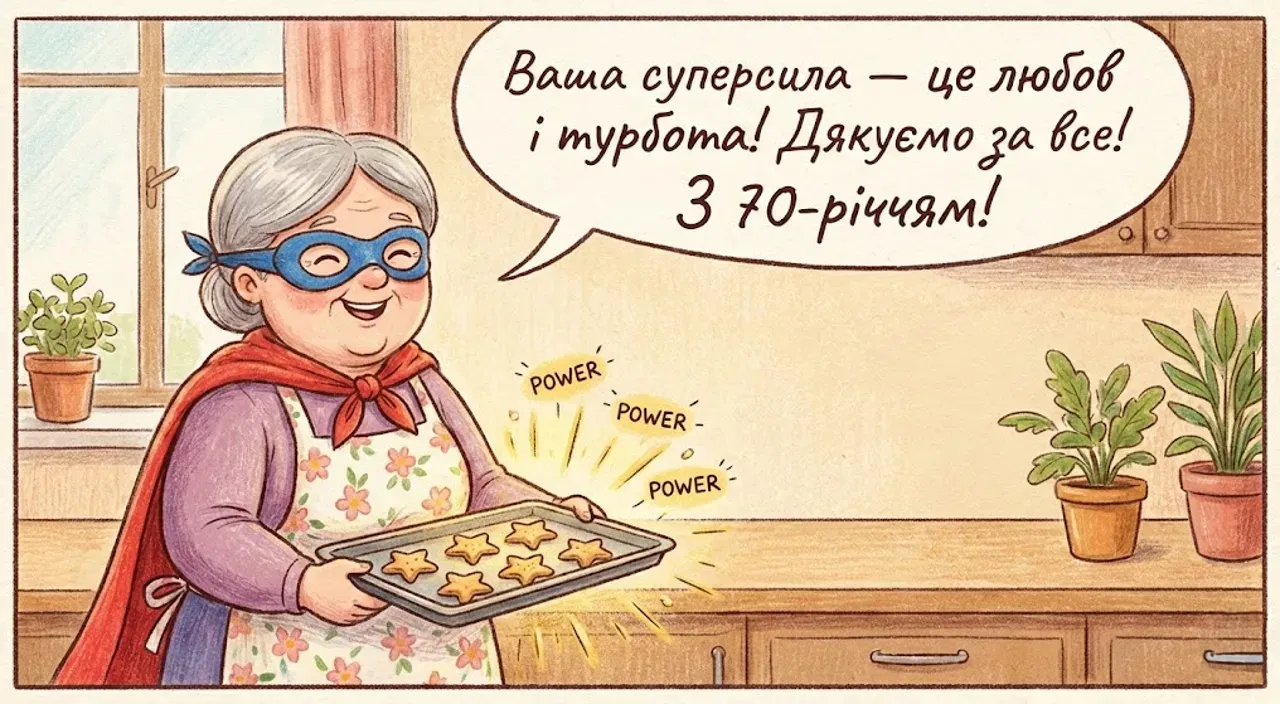 Привітання до картинки з ювілеєм 70 років жінці