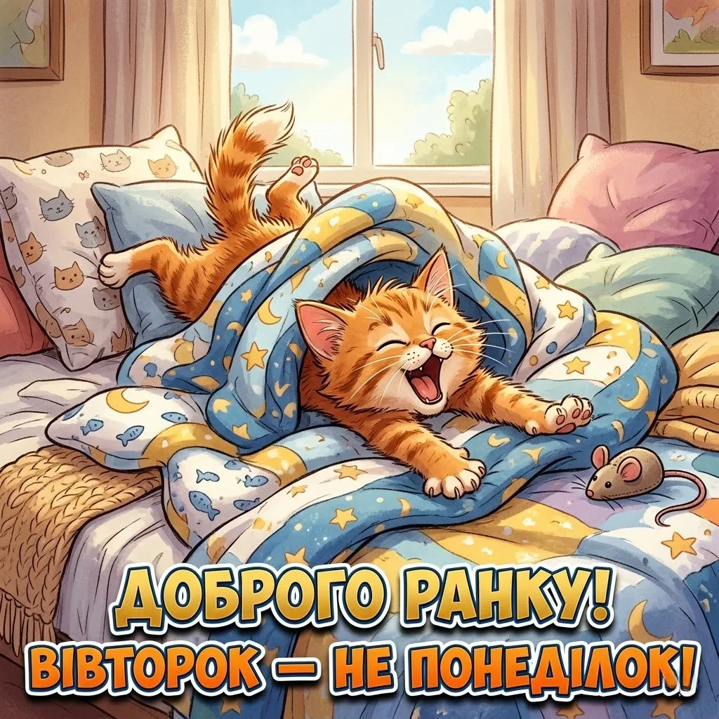 Картинки доброго ранку вівторка: найкращі побажання та яскраві листівки для гарного настрою