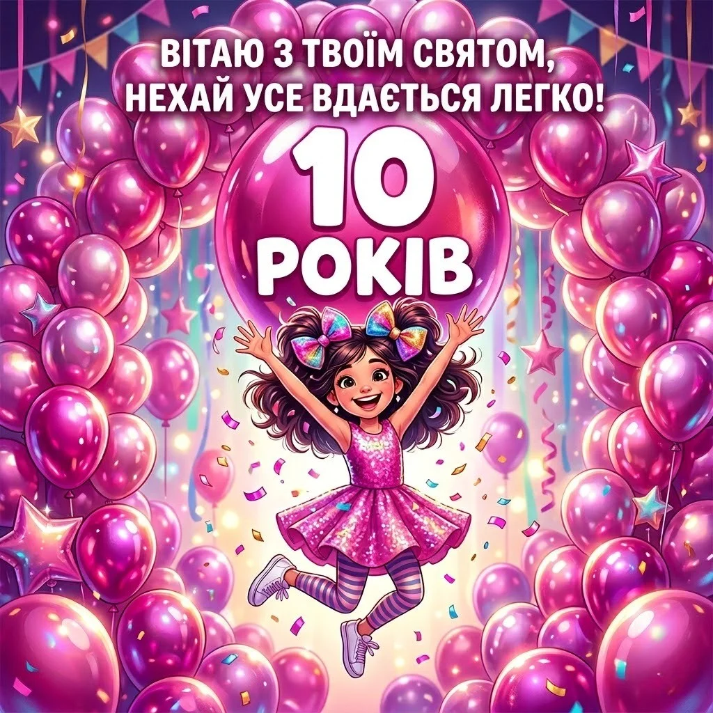 Привітання з 10-річчям дівчинці: щирі побажання у віршах та прозі