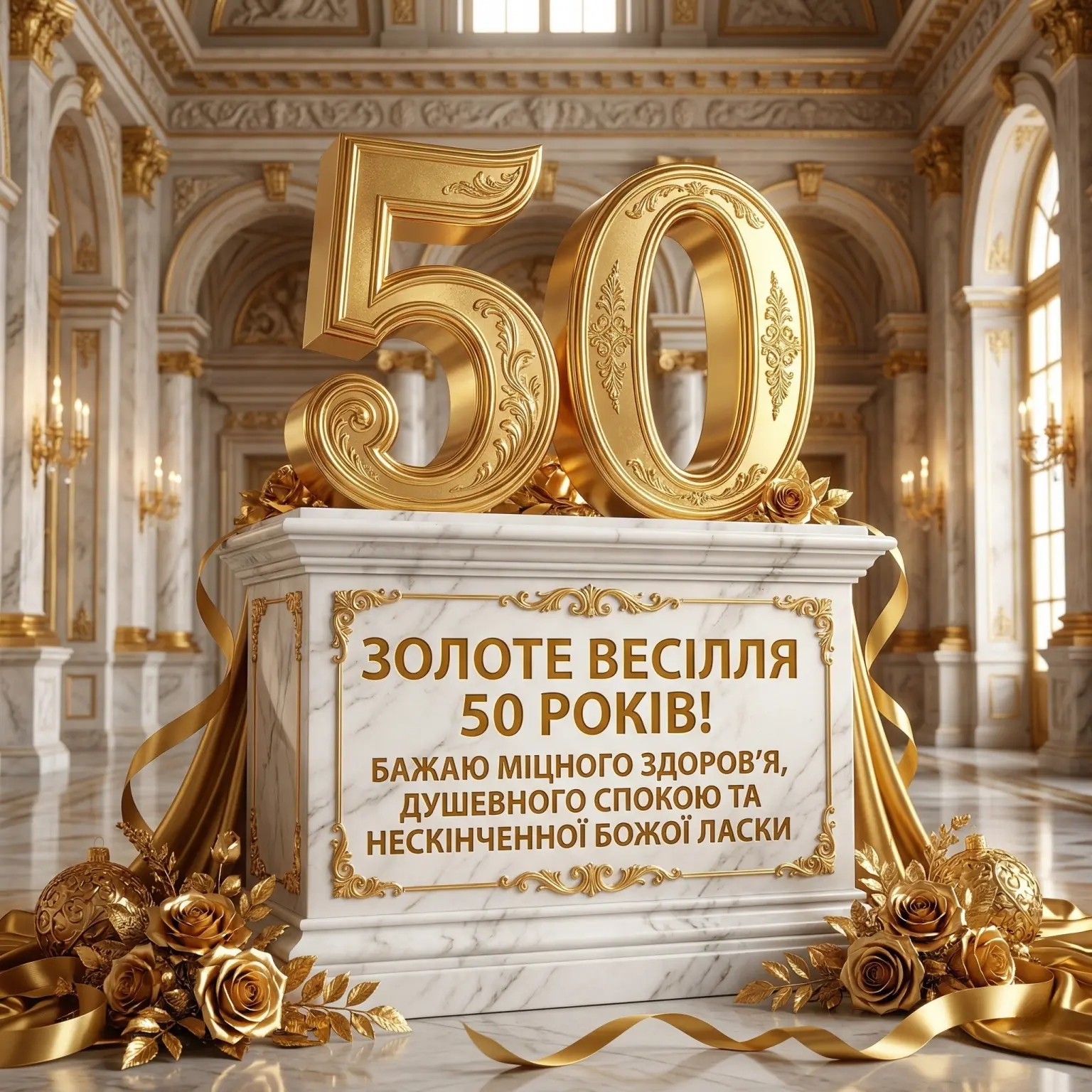 Привітання з золотим весіллям (50 років) для батьків та друзів Привітання з золотим весіллям (50 років) для батьків та друзів