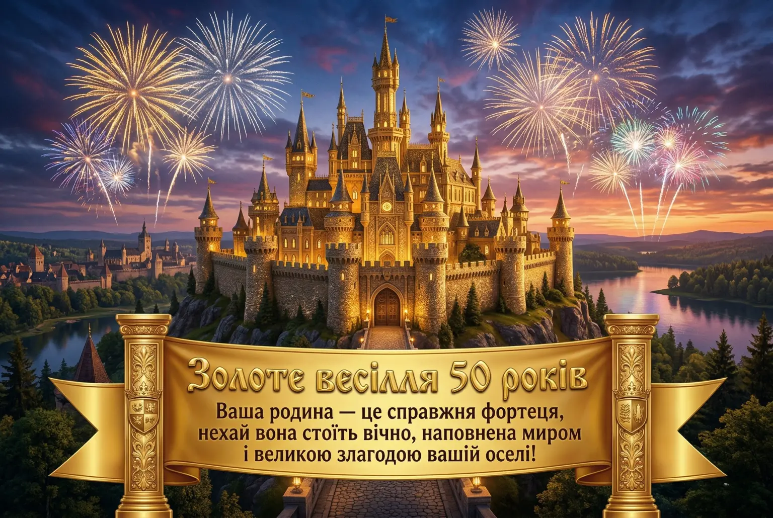 Привітання з золотим весіллям (50 років) для батьків та друзів