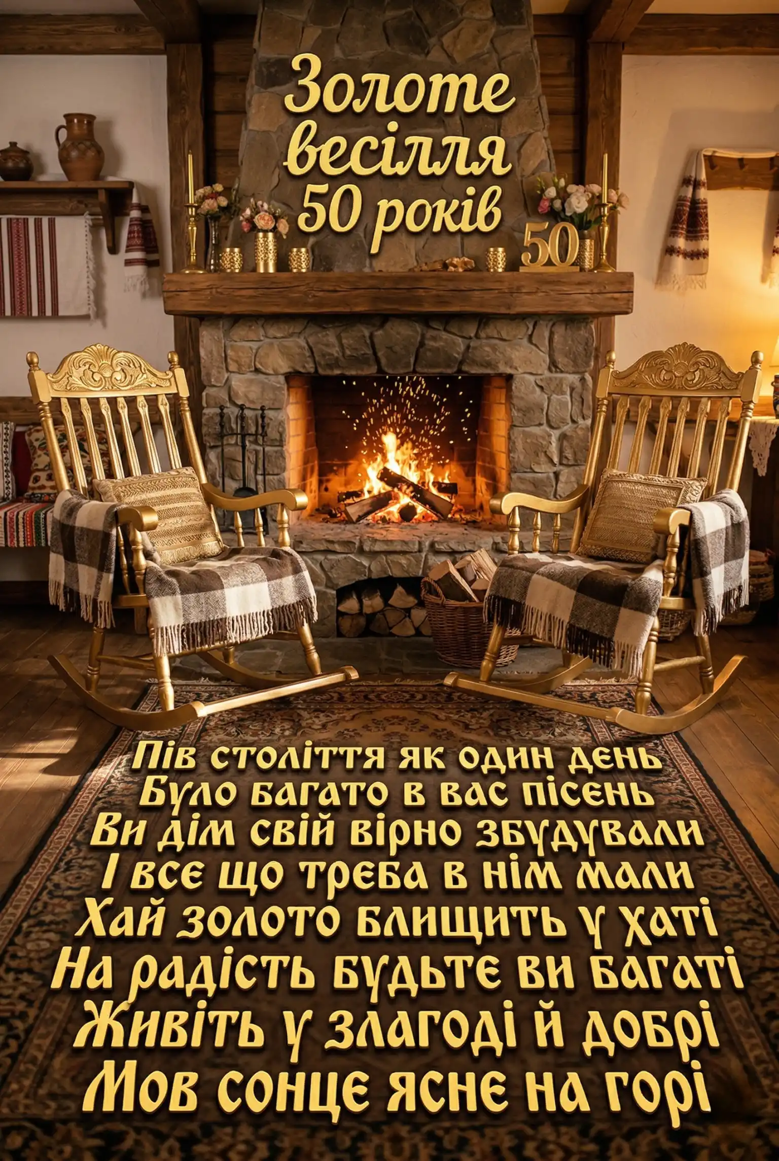 Привітання з золотим весіллям (50 років) для батьків та друзів