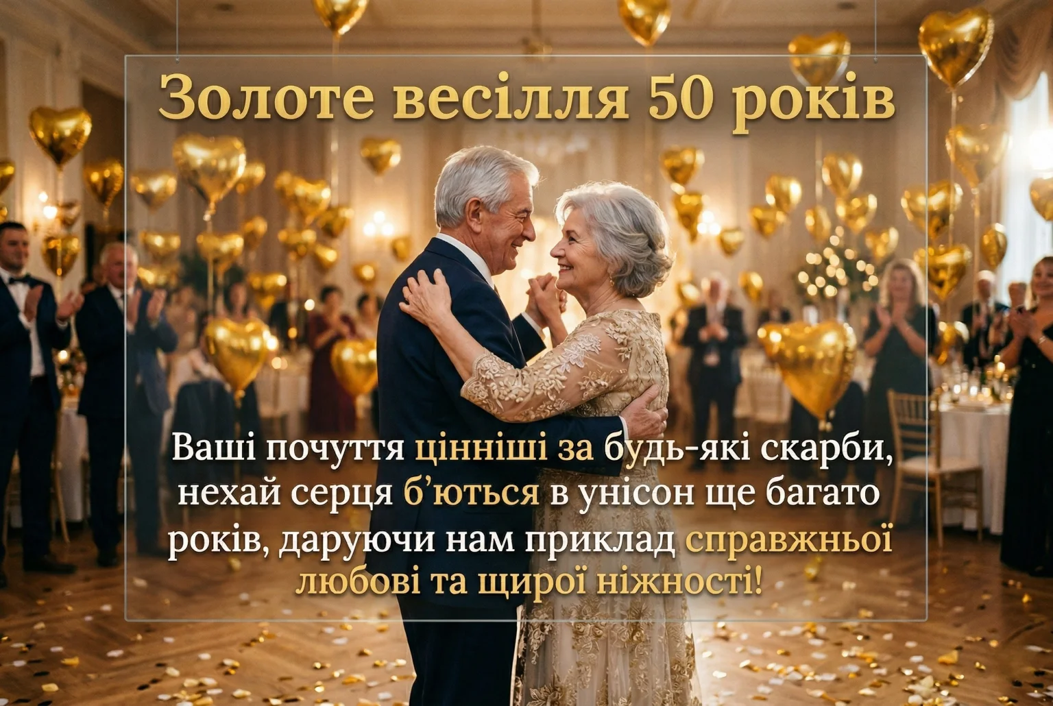 Привітання з золотим весіллям (50 років) для батьків та друзів
