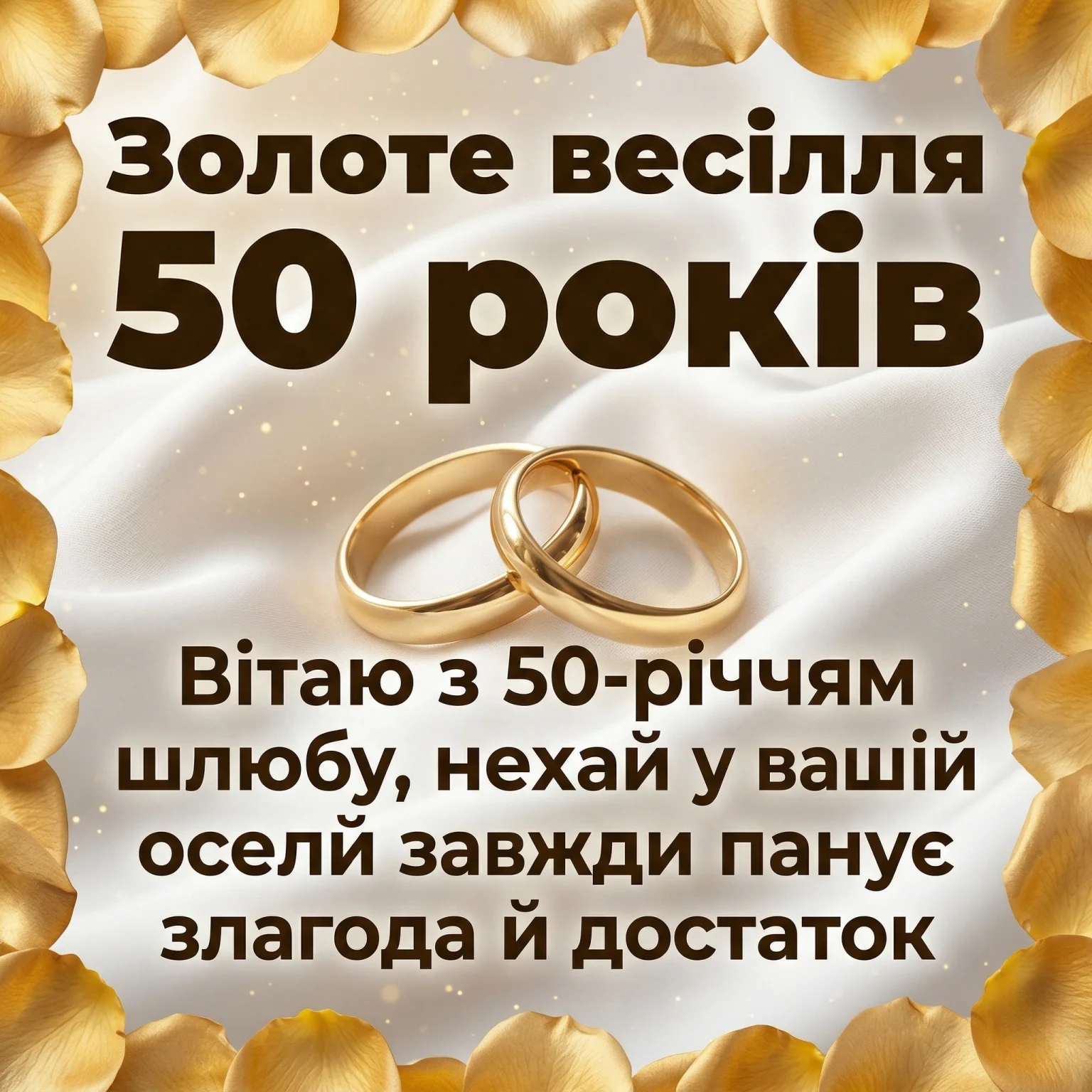 Привітання з золотим весіллям (50 років) для батьків та друзів