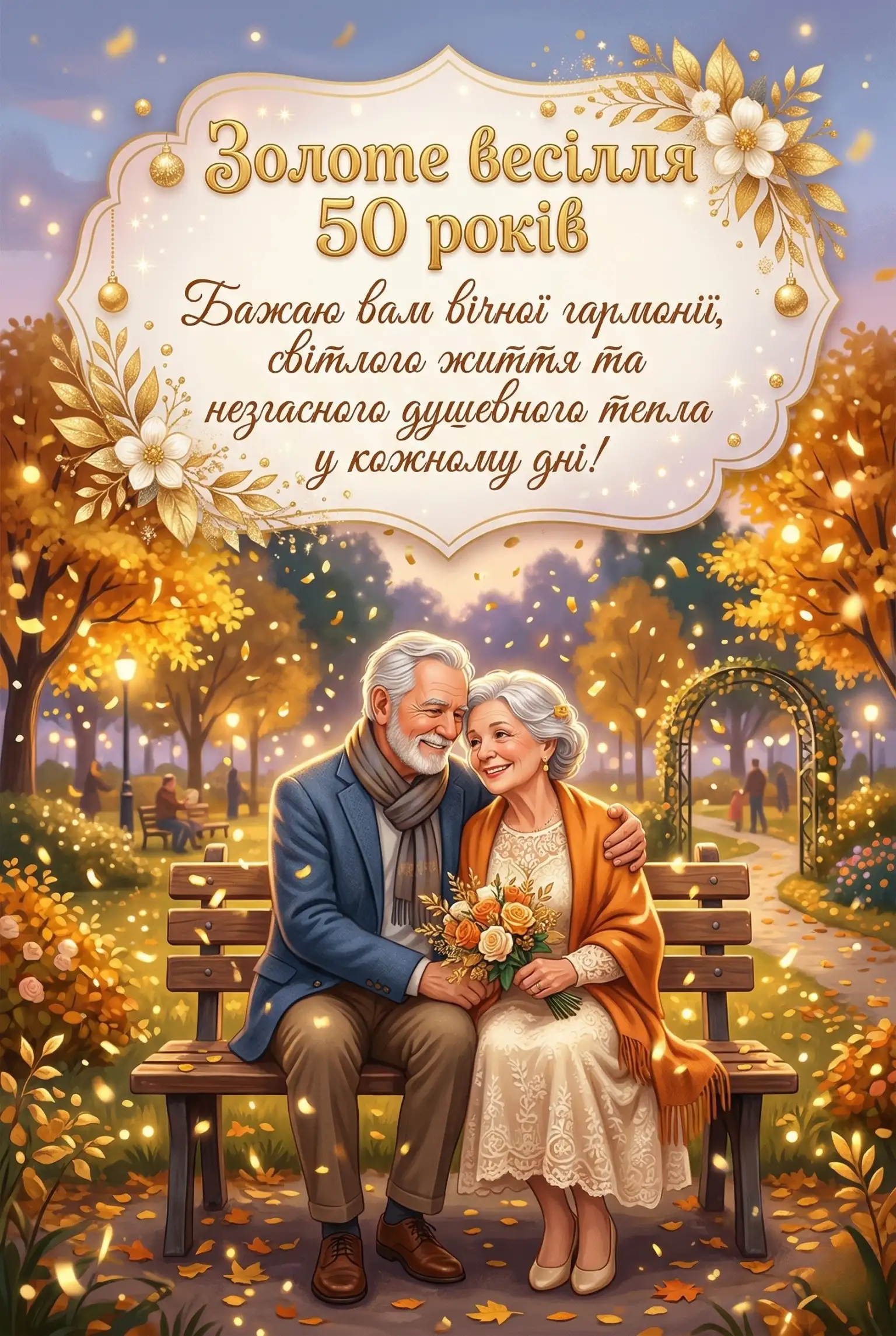 Привітання з золотим весіллям (50 років) для батьків та друзів
