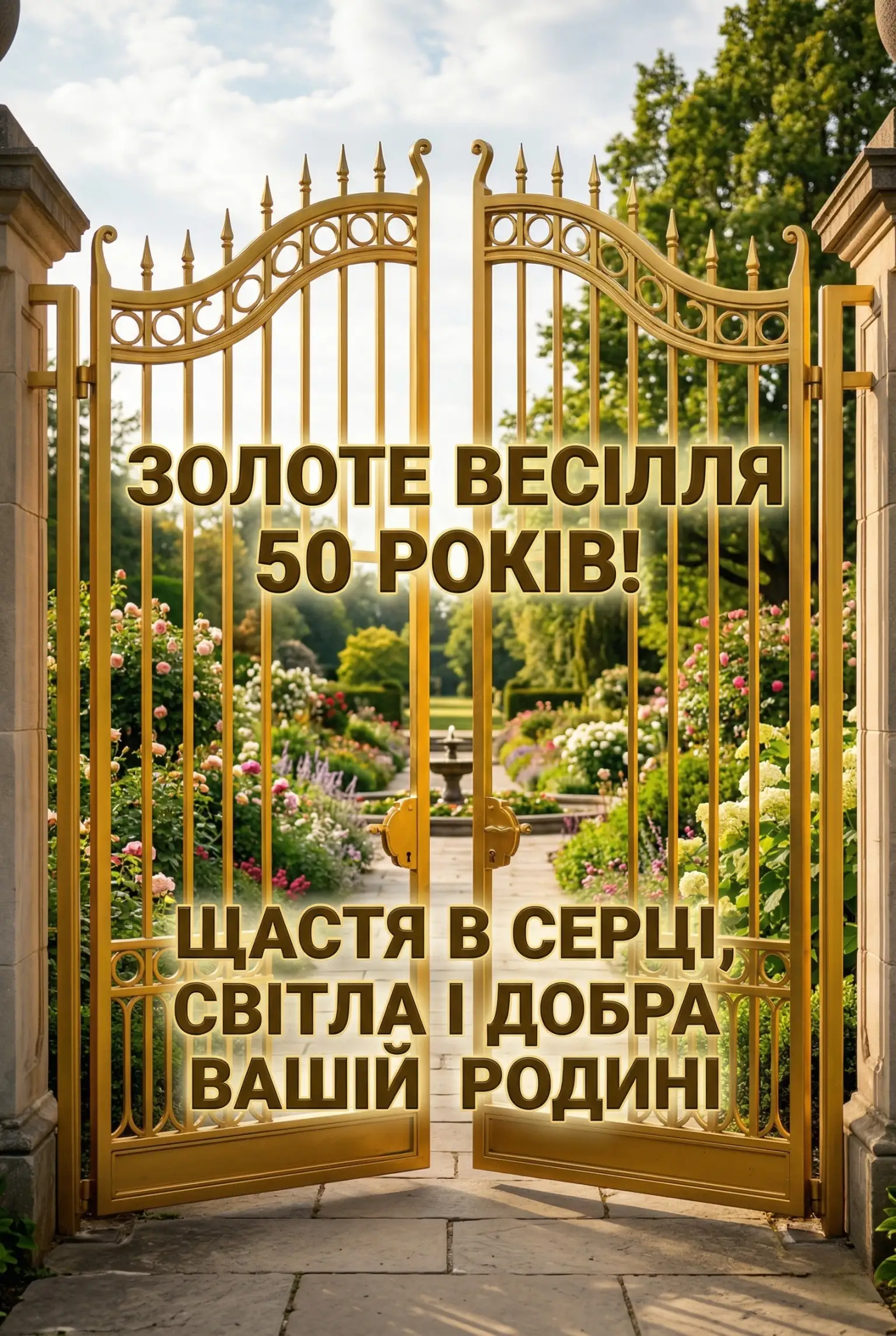 Привітання з золотим весіллям (50 років) для батьків та друзів