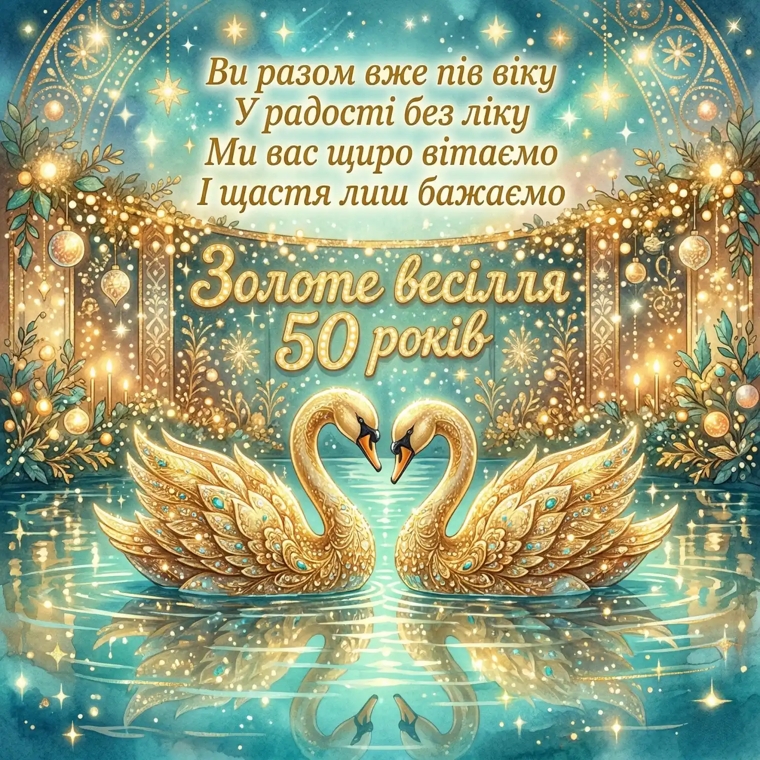 Привітання з золотим весіллям (50 років) для батьків та друзів
