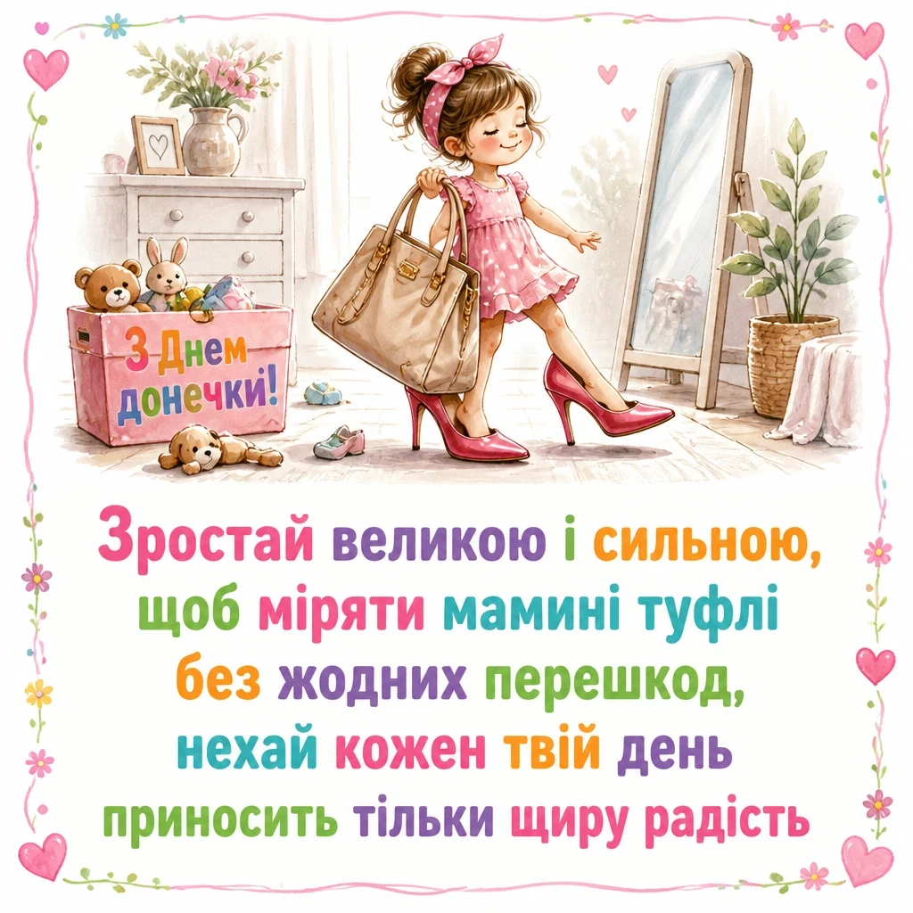 привітання з днем донечки