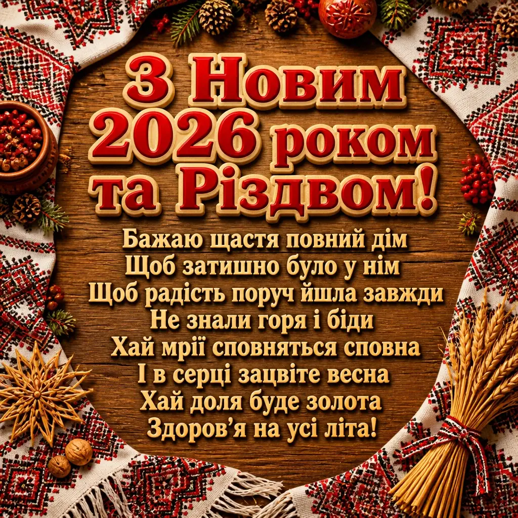 привітання з новим роком та різдвом христовим