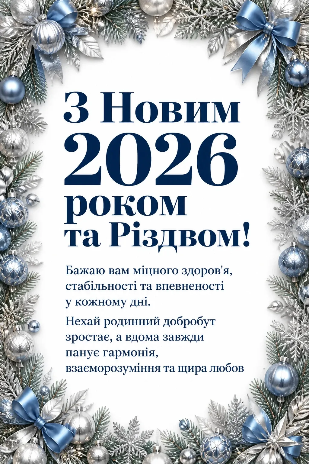 привітання з новим роком та різдвом христовим