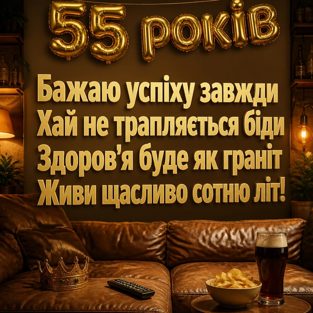 привітання з днем народження 55 років чоловіку прикольні