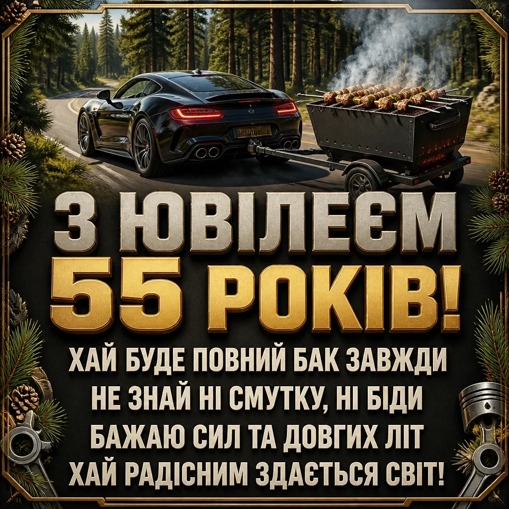 привітання з днем народження 55 років чоловіку прикольні