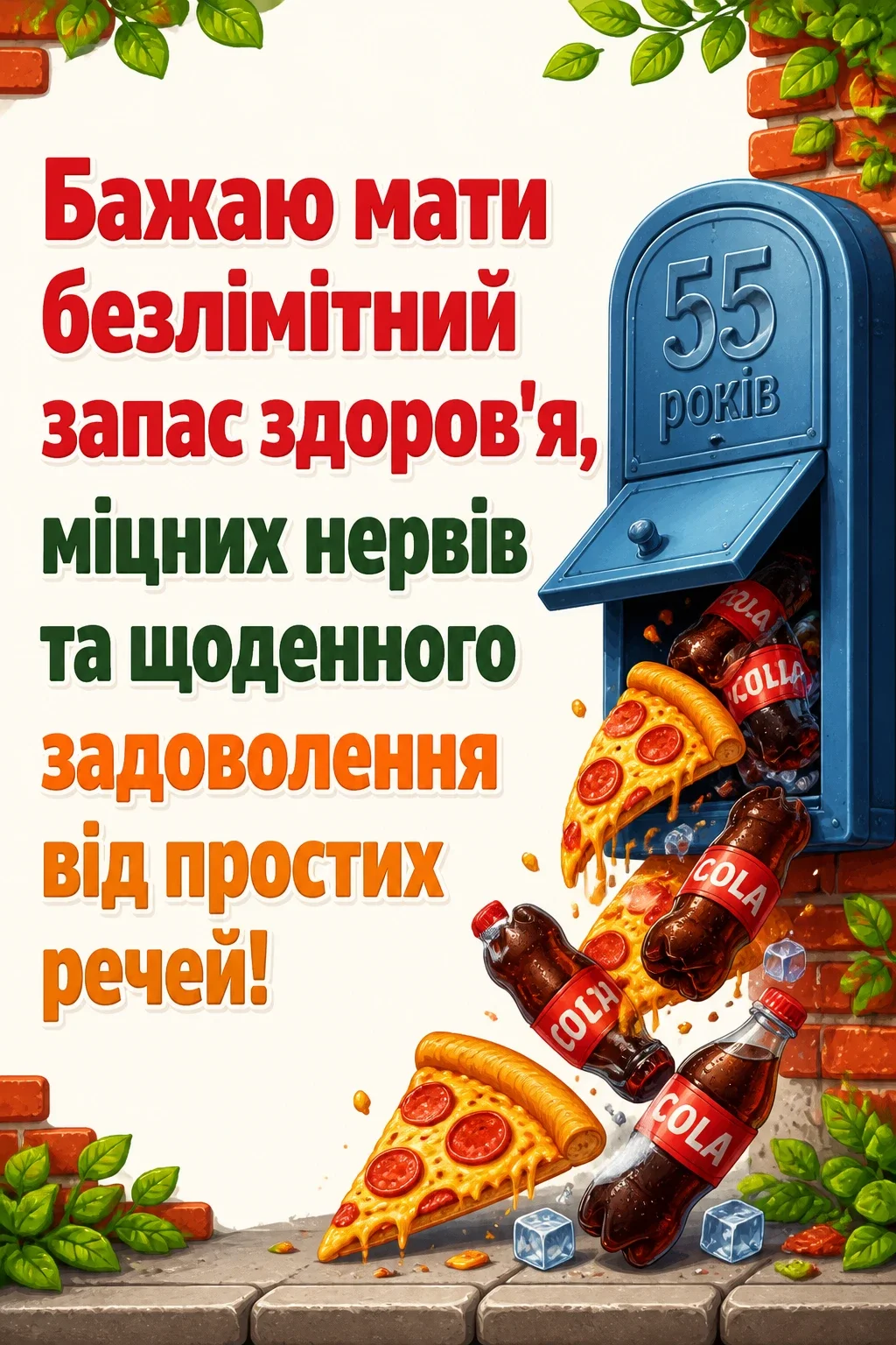 привітання з днем народження 55 років чоловіку прикольні
