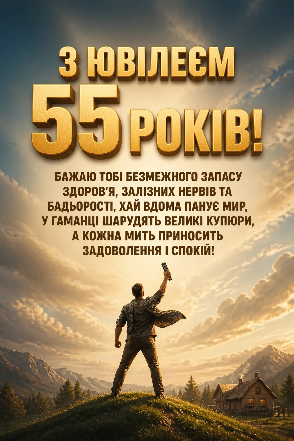 привітання з днем народження 55 років чоловіку прикольні