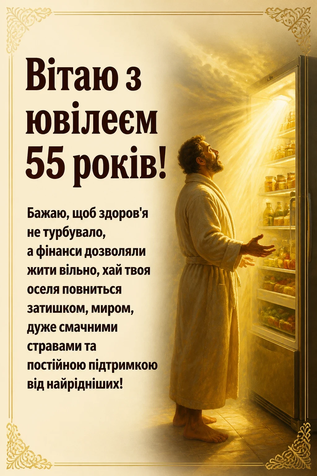 привітання з днем народження 55 років чоловіку прикольні