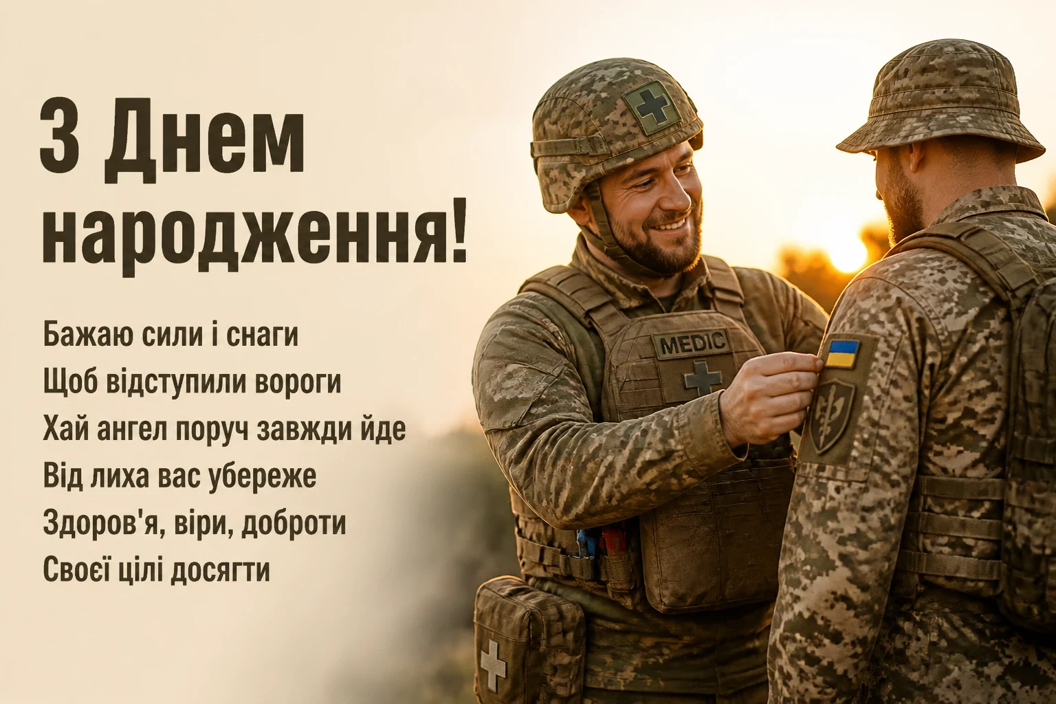 привітання з днем народження військовому