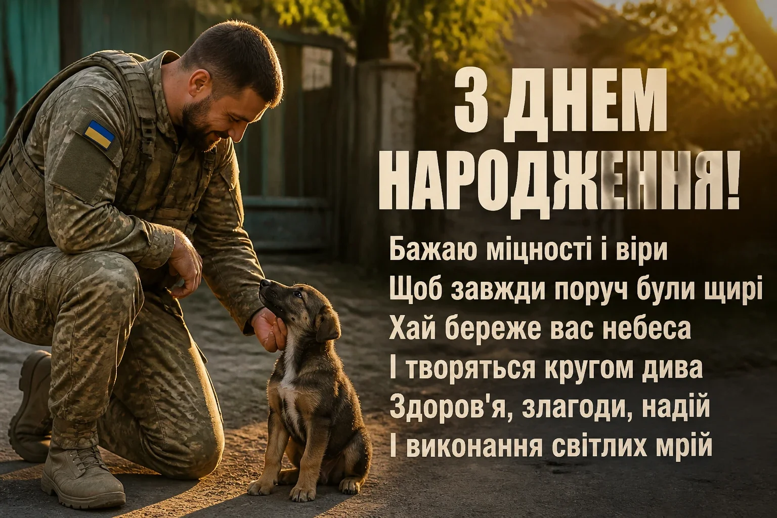 привітання з днем народження військовому