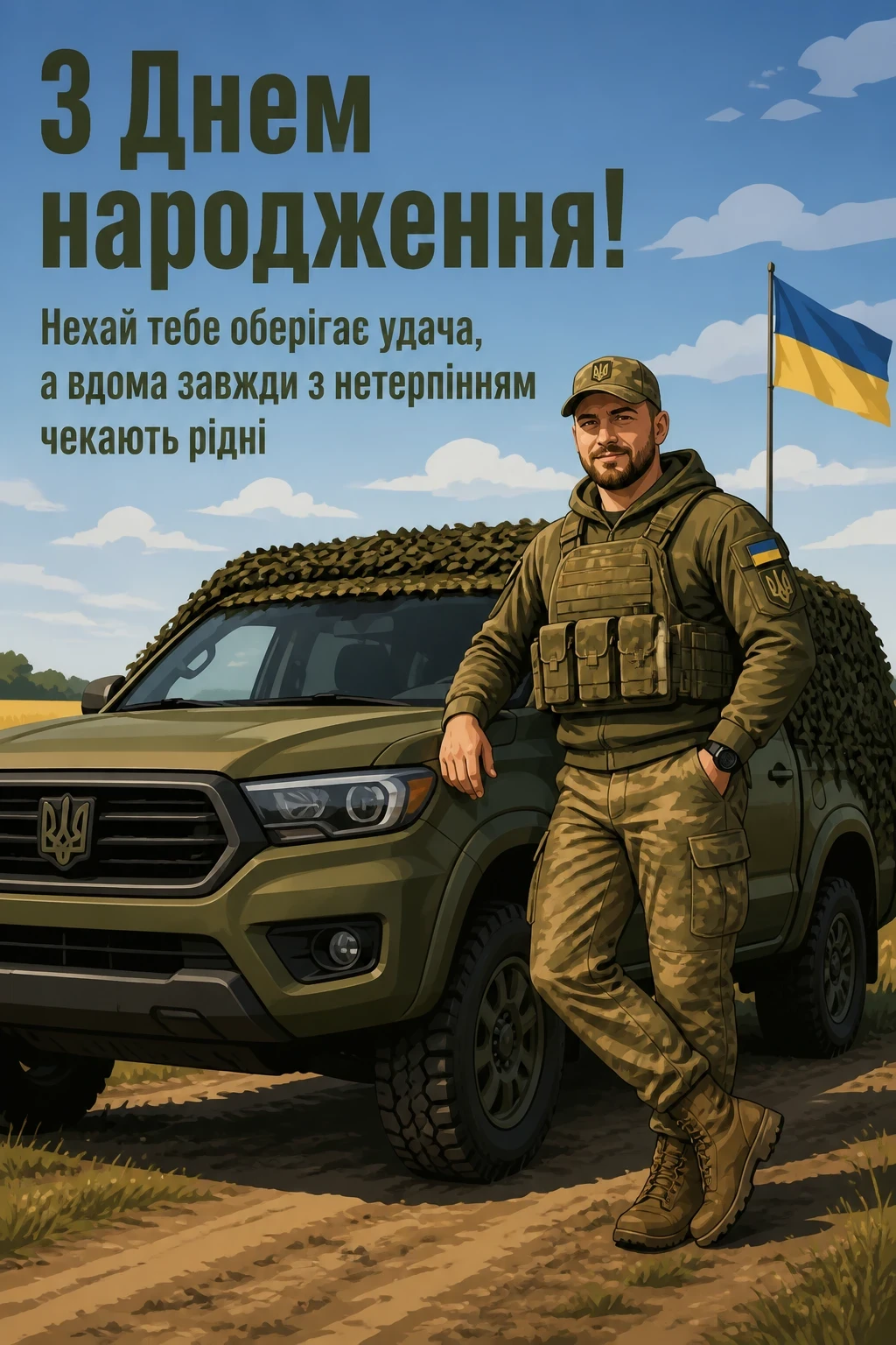 привітання з днем народження військовому