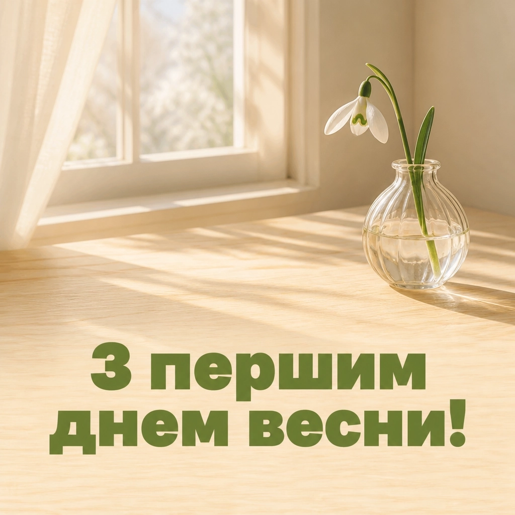 привітання з першим днем весни