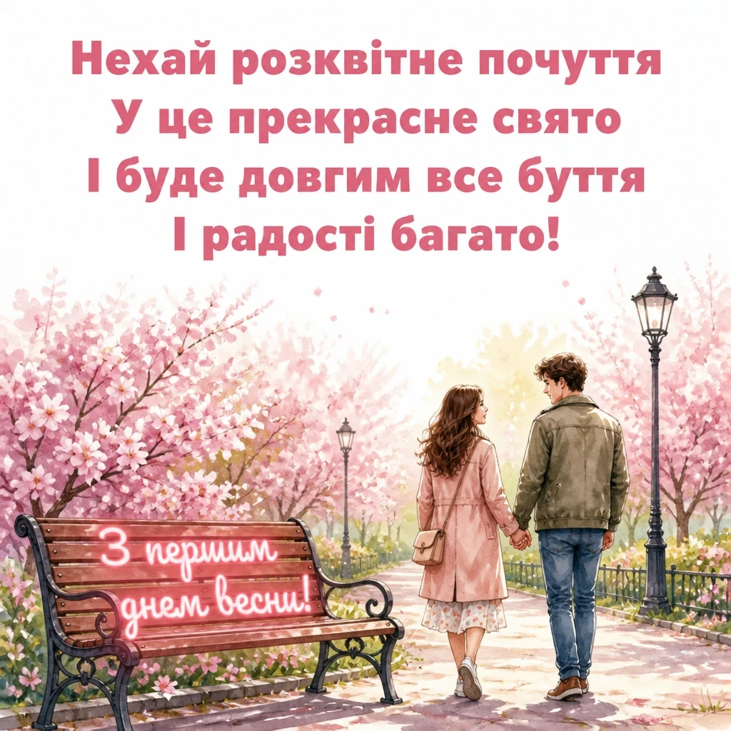привітання з першим днем весни