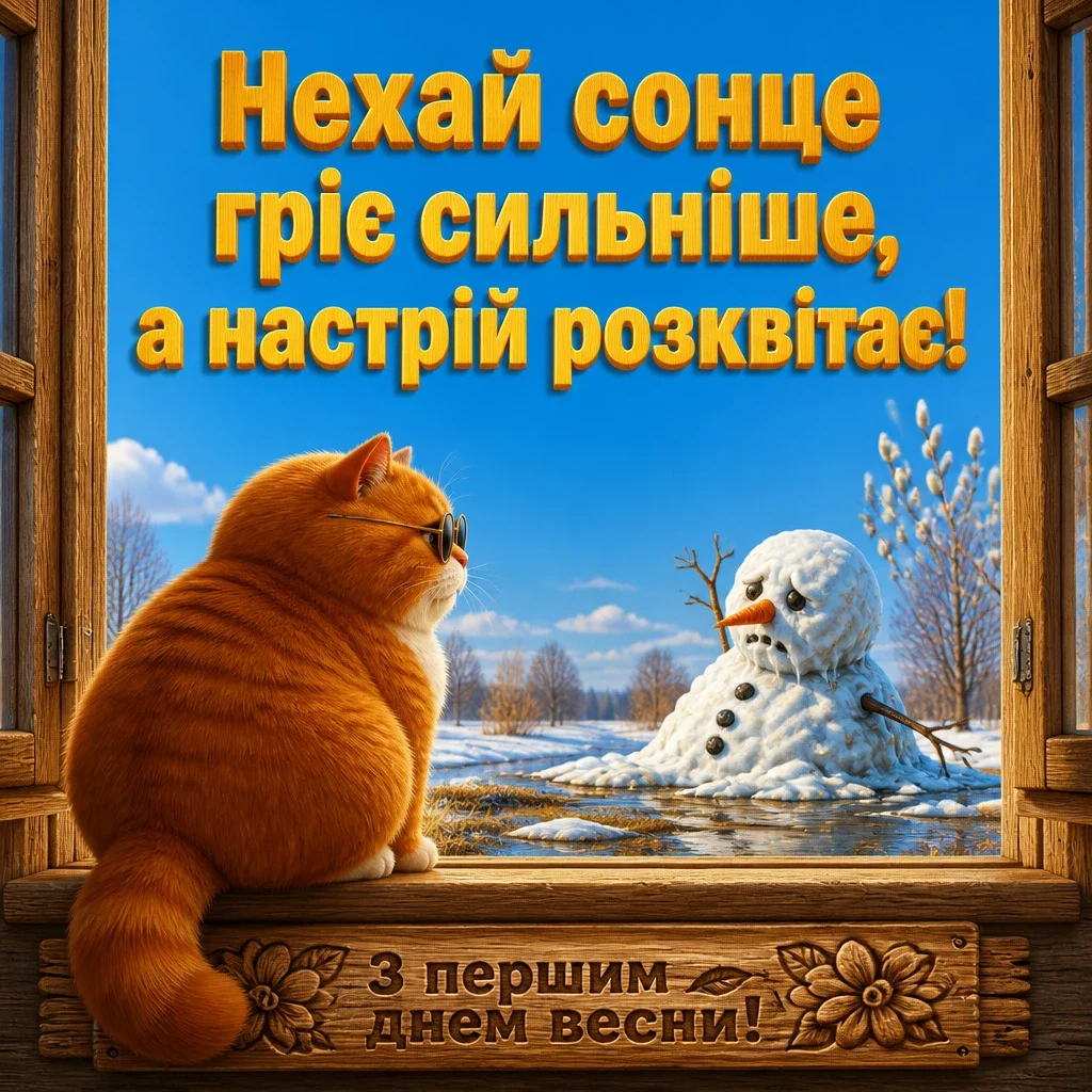 привітання з першим днем весни