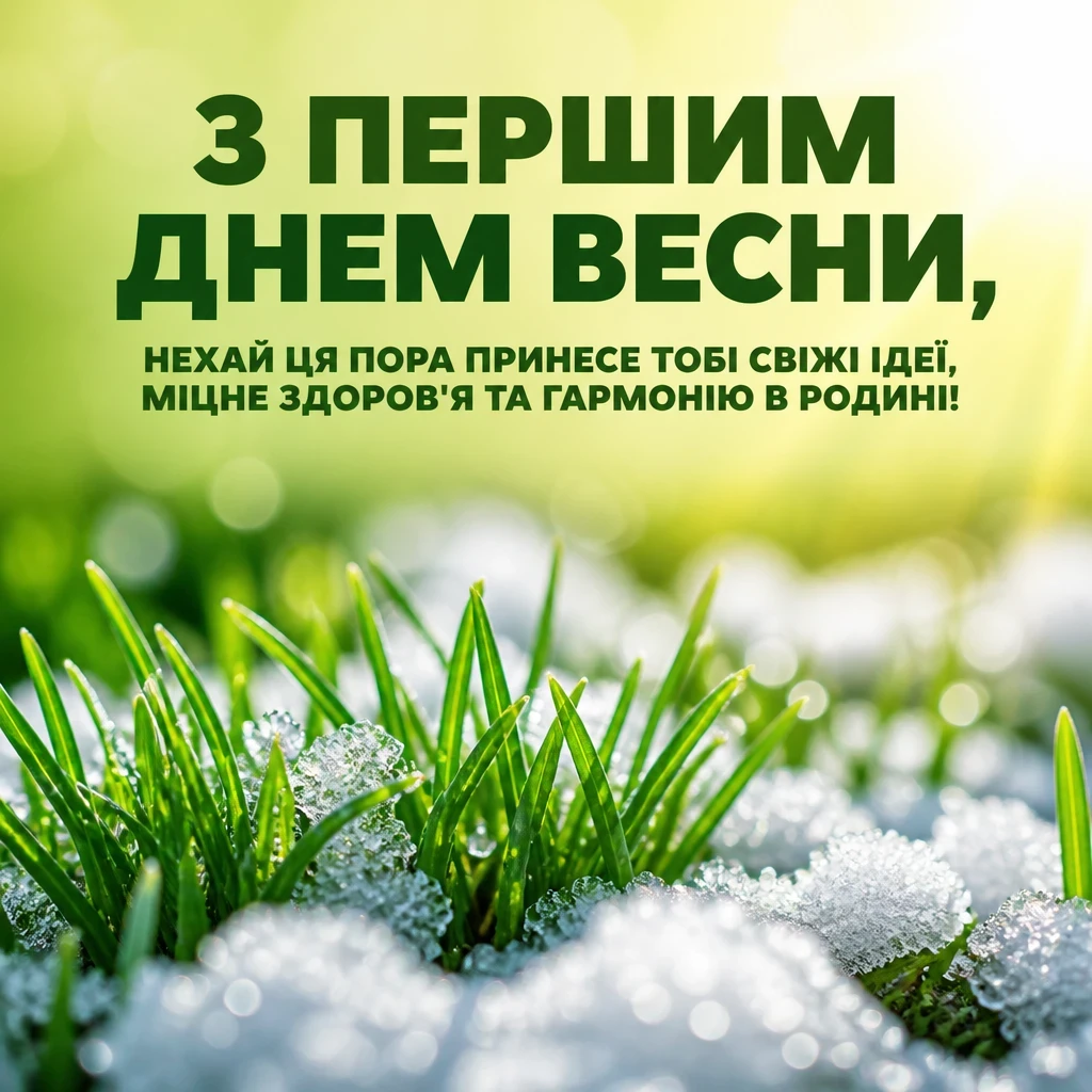 привітання з першим днем весни