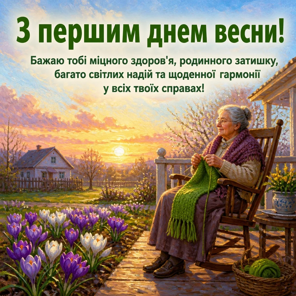привітання з першим днем весни