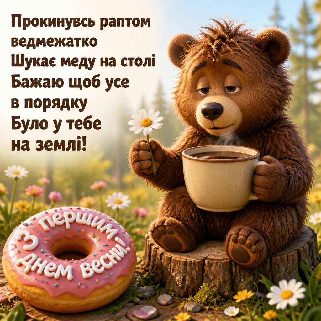 привітання з першим днем весни