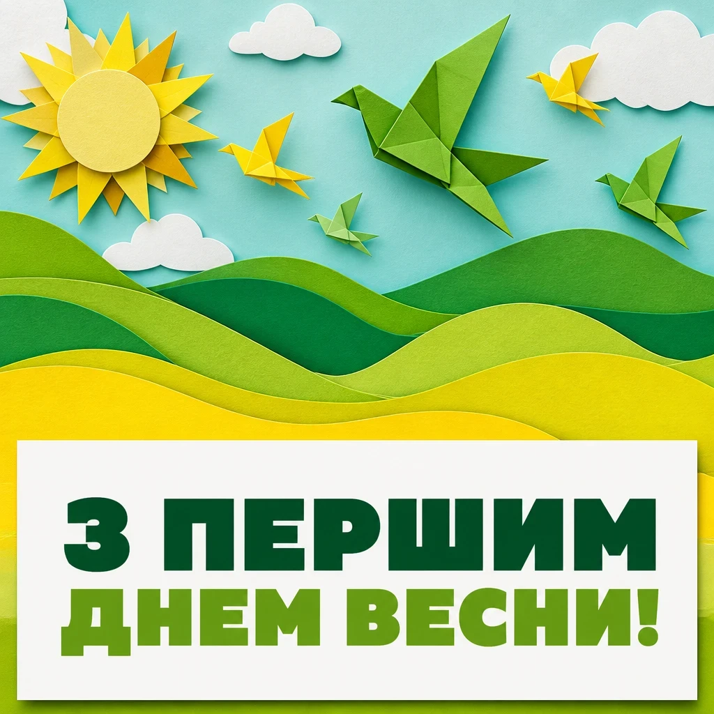 привітання з першим днем весни