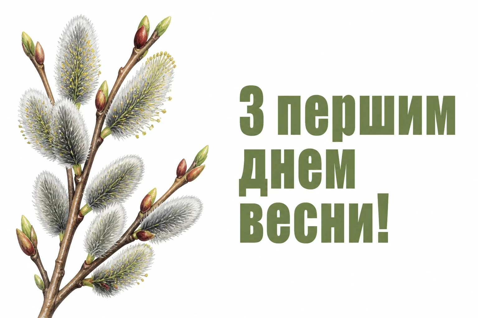 привітання з першим днем весни