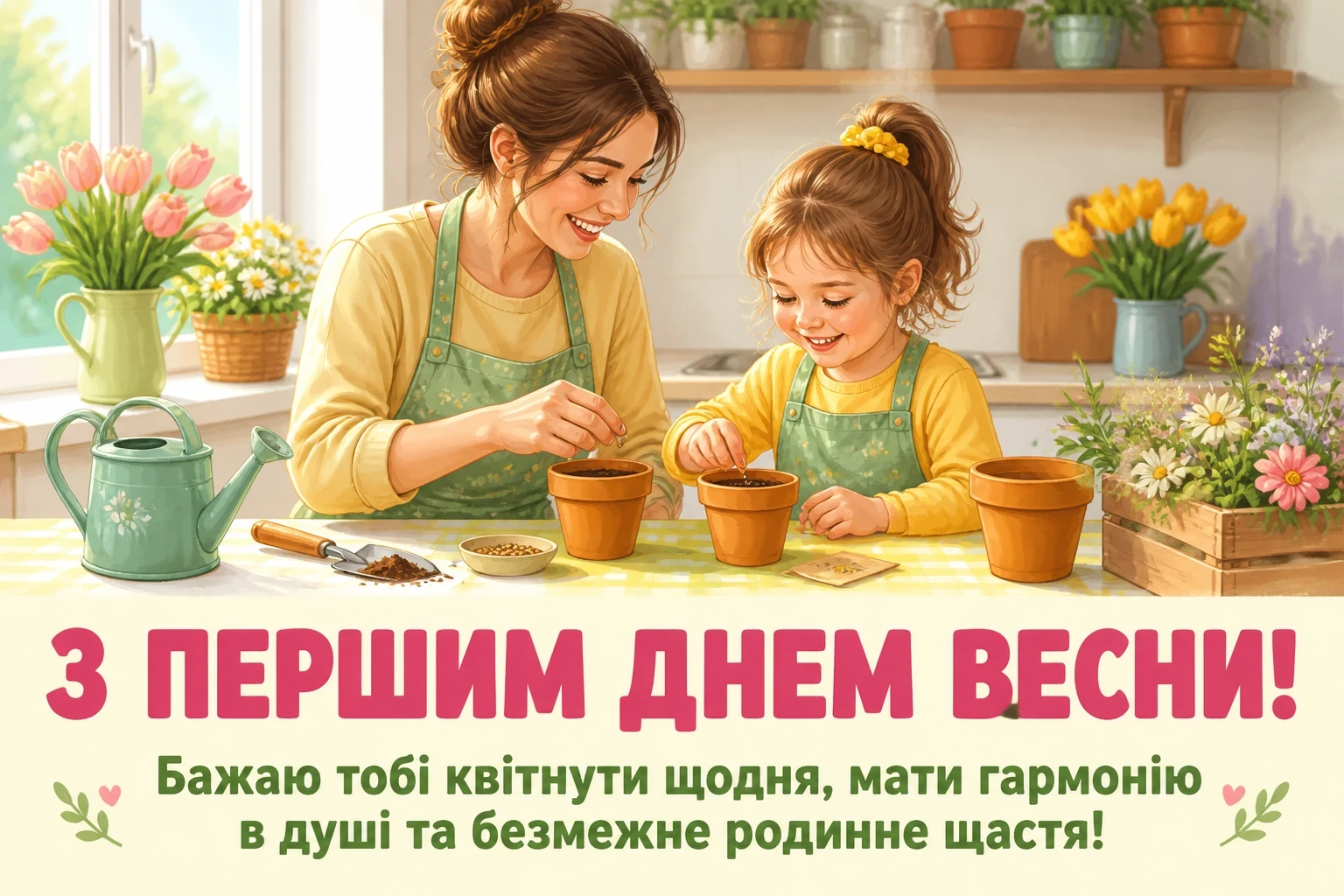 привітання з першим днем весни