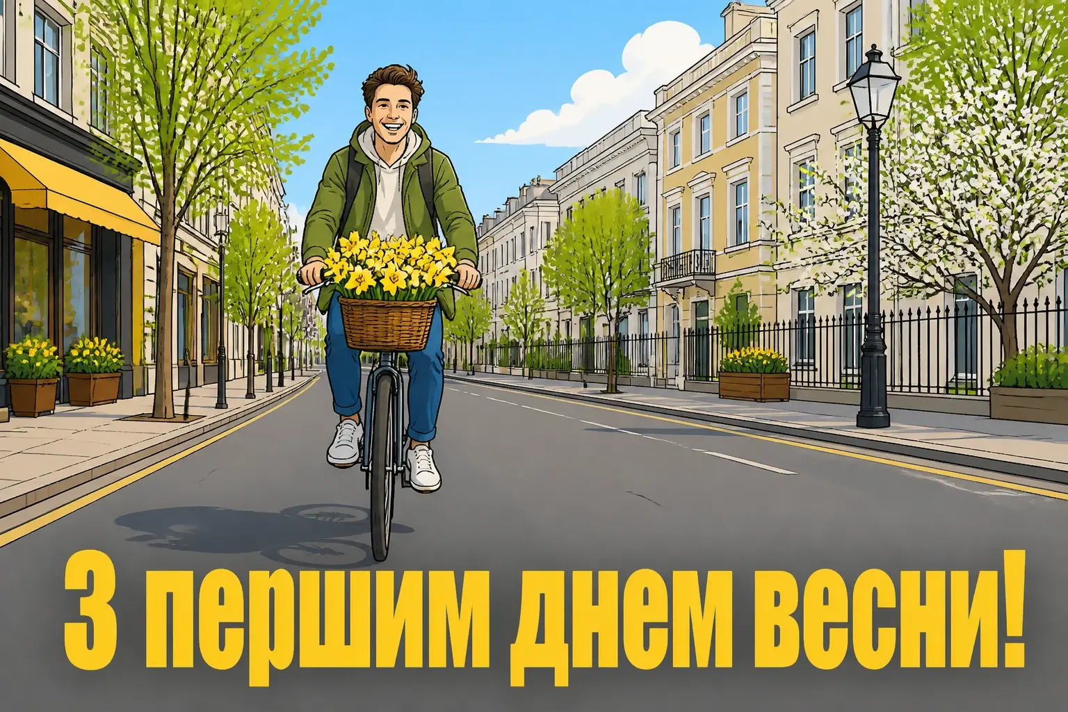 привітання з першим днем весни