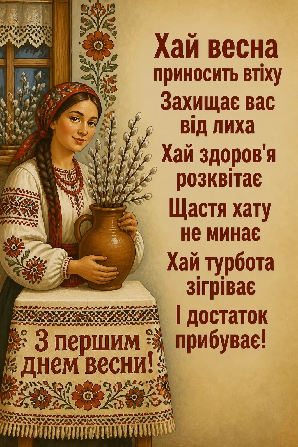 привітання з першим днем весни