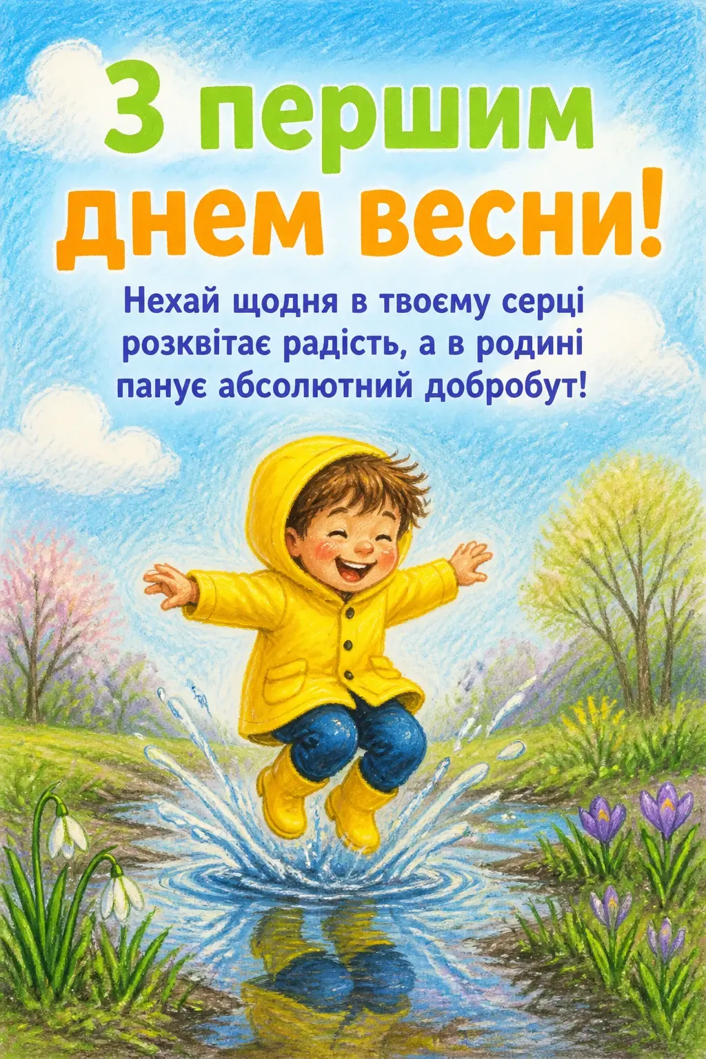 привітання з першим днем весни
