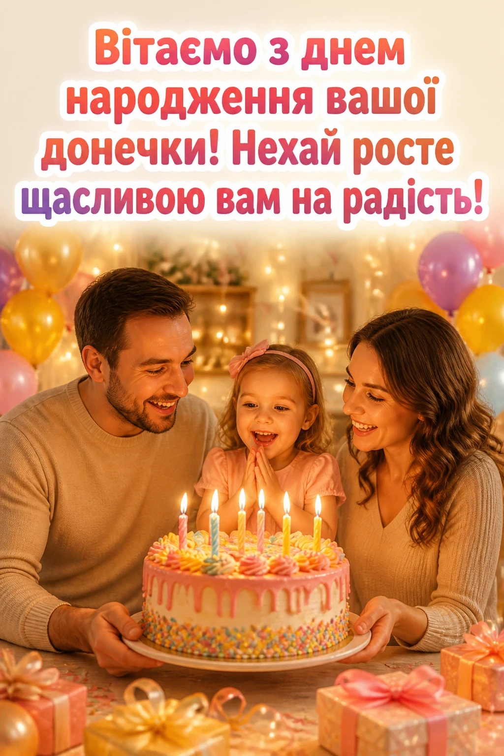 привітання батькам, з днем народження дочки своїми словами