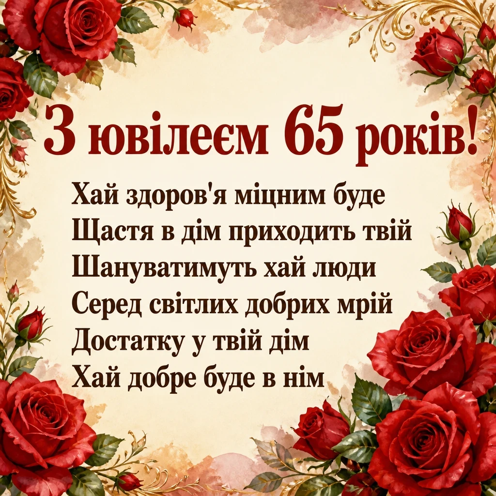 привітання з днем народження 65 років