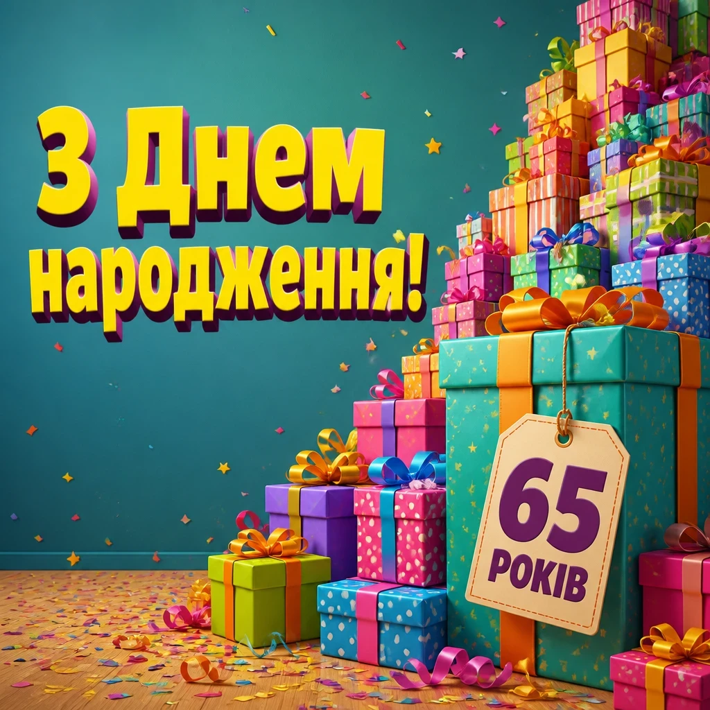 привітання з днем народження 65 років