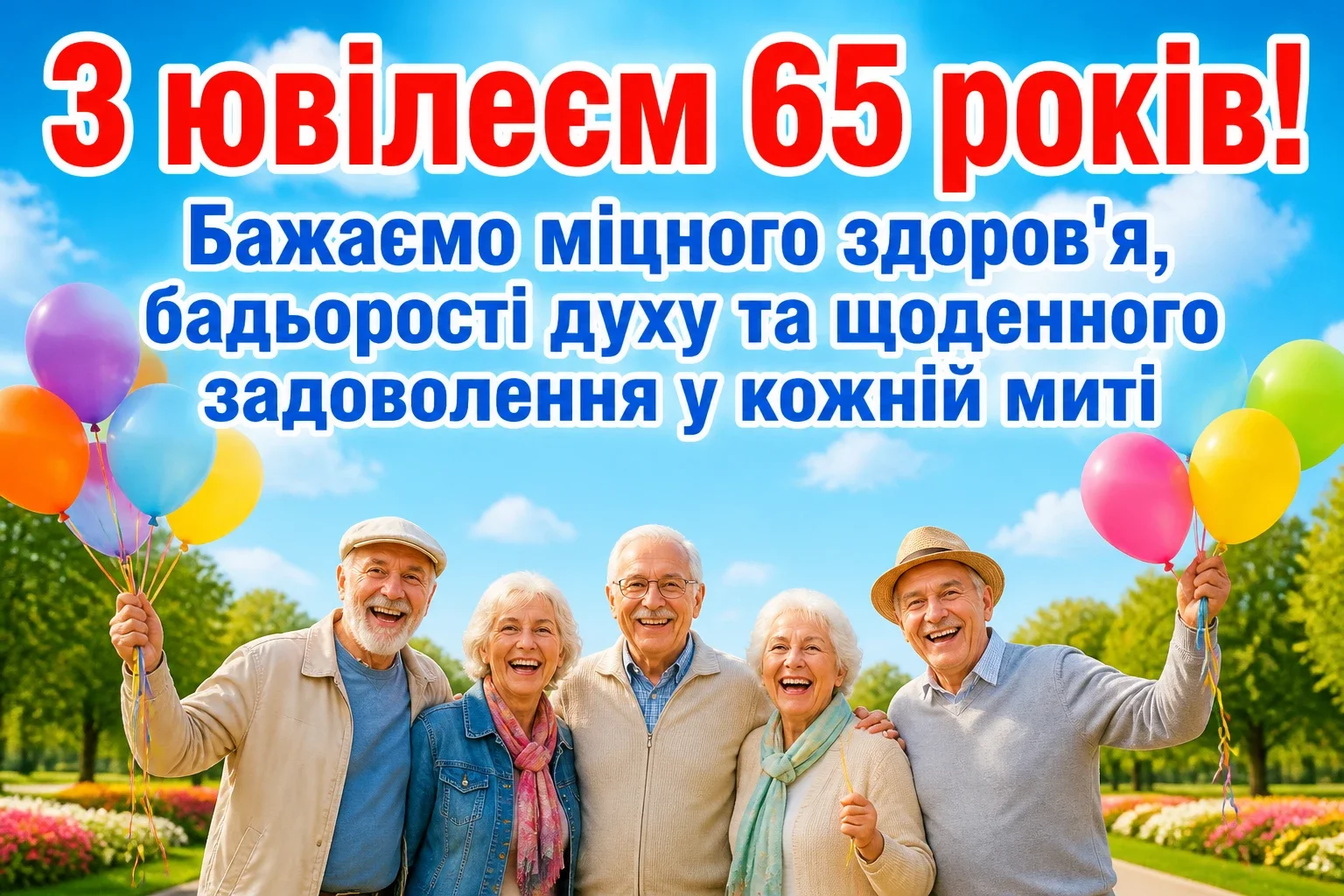 привітання з днем народження 65 років