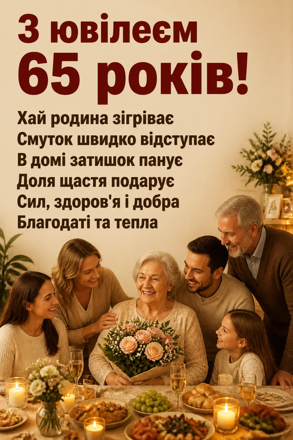 привітання з днем народження 65 років