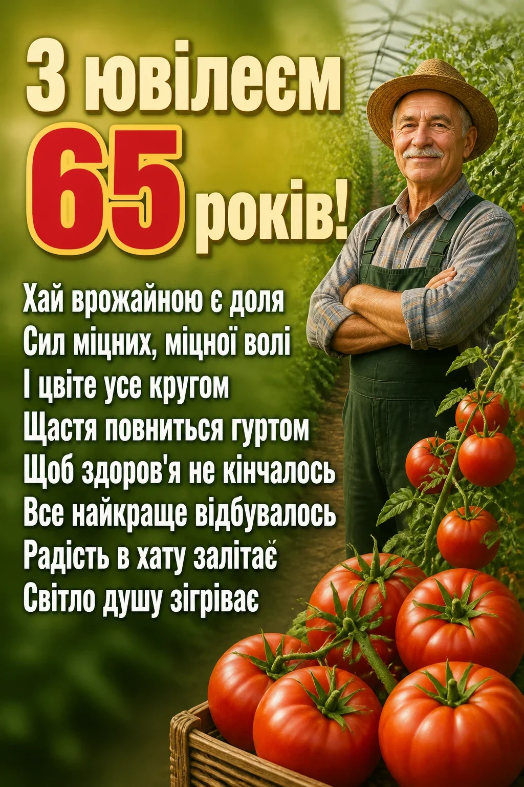привітання з днем народження 65 років