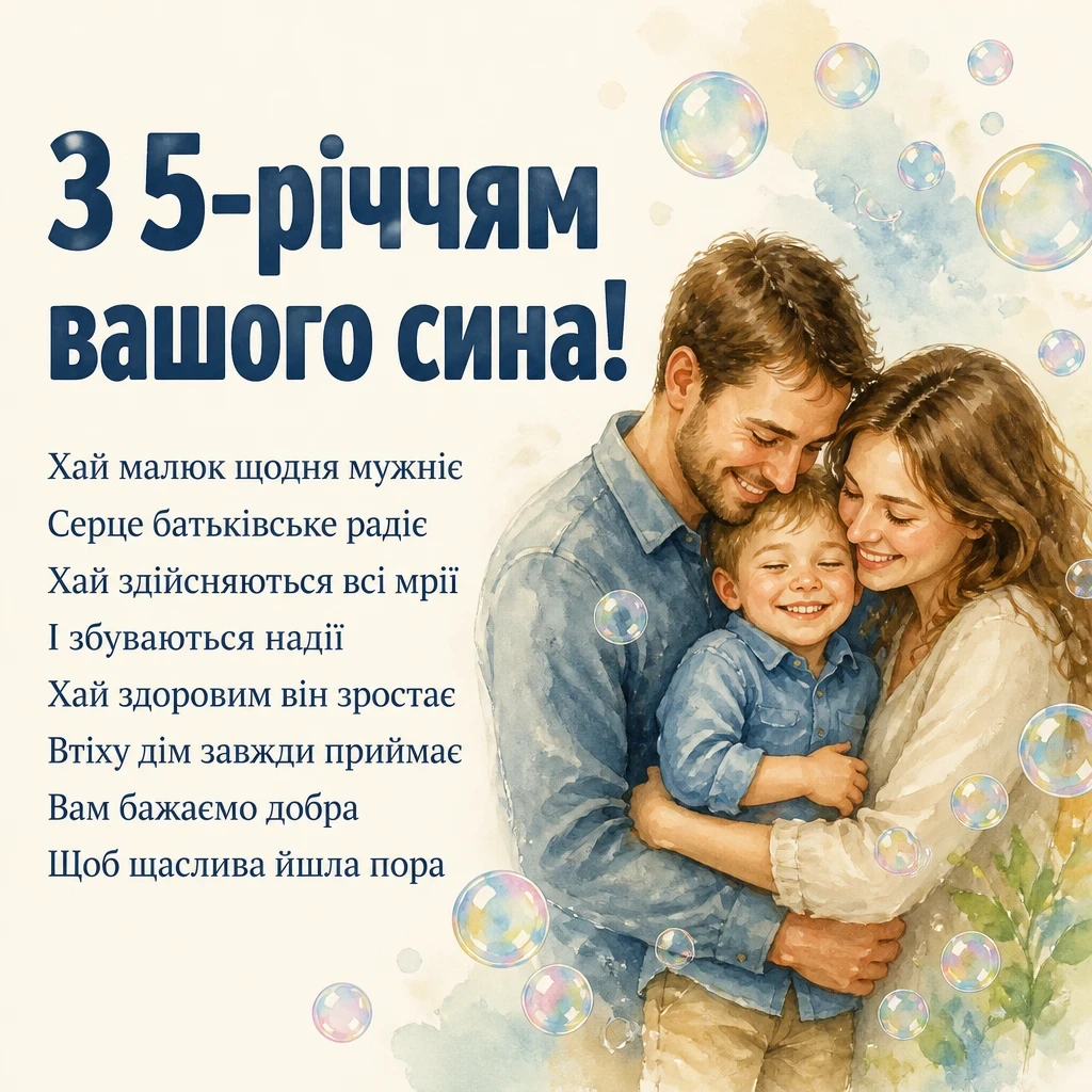 5 років хлопчику привітання батькам