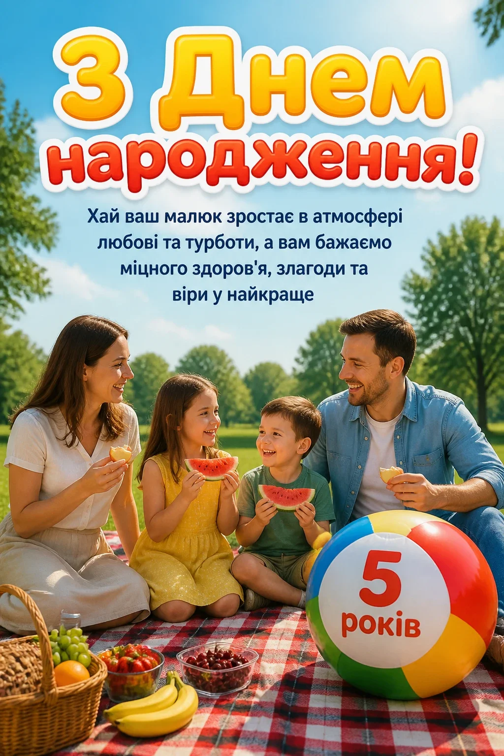 5 років хлопчику привітання батькам